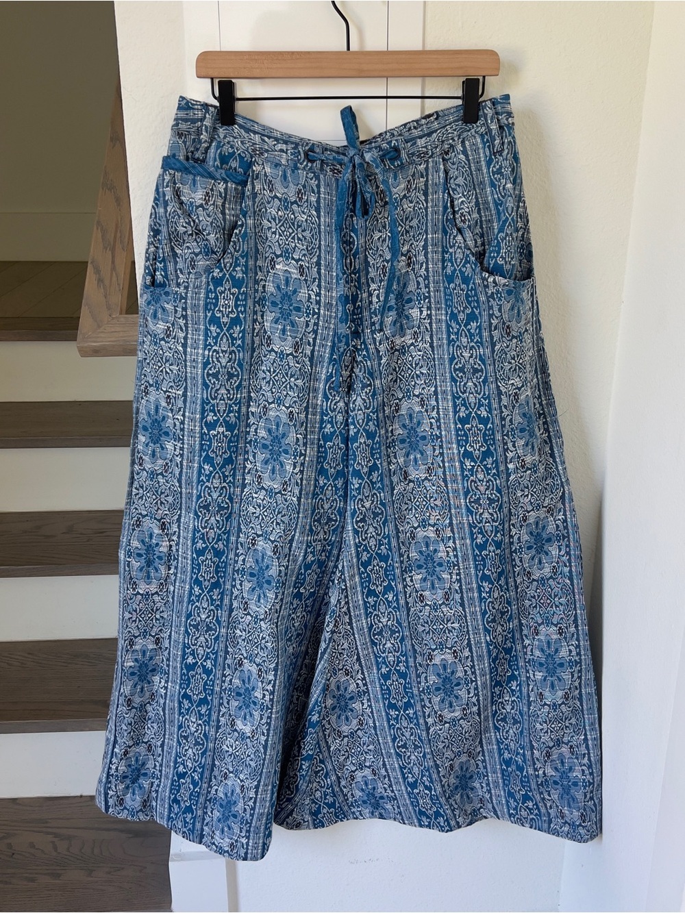 Free People Dahlia Wide-Leg Pants in Blue NWT - Picture 3 of 7